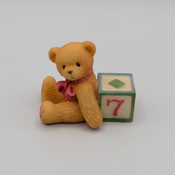 Cherished Teddies Bear with Number 7 Block (302902) 1997 - Picture 3 of 10